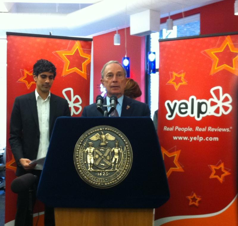 Mayor Bloomberg and City Council Speaker Christine Quinn joined Yelp Co-Founder and CEO Jeremy Stoppelman in the company’s new office, blocks away from Union Square